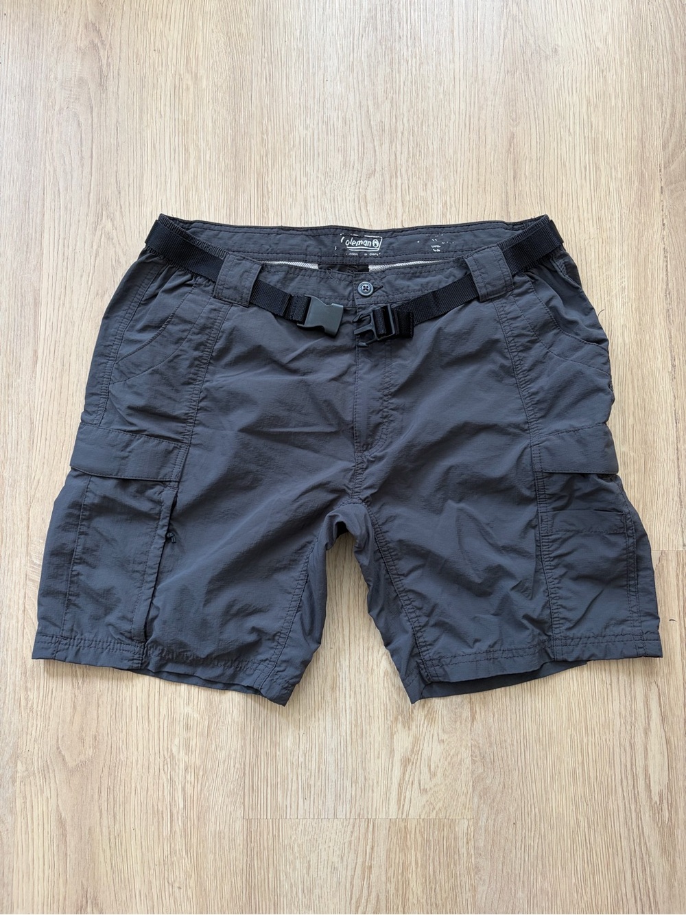 Coleman Grey Men's Cargo Shorts with Built-In Webbing Belt